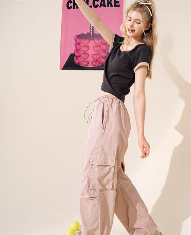 パンツセットアップ ワイド カジュアル機能美ワイドカーゴパンツセット