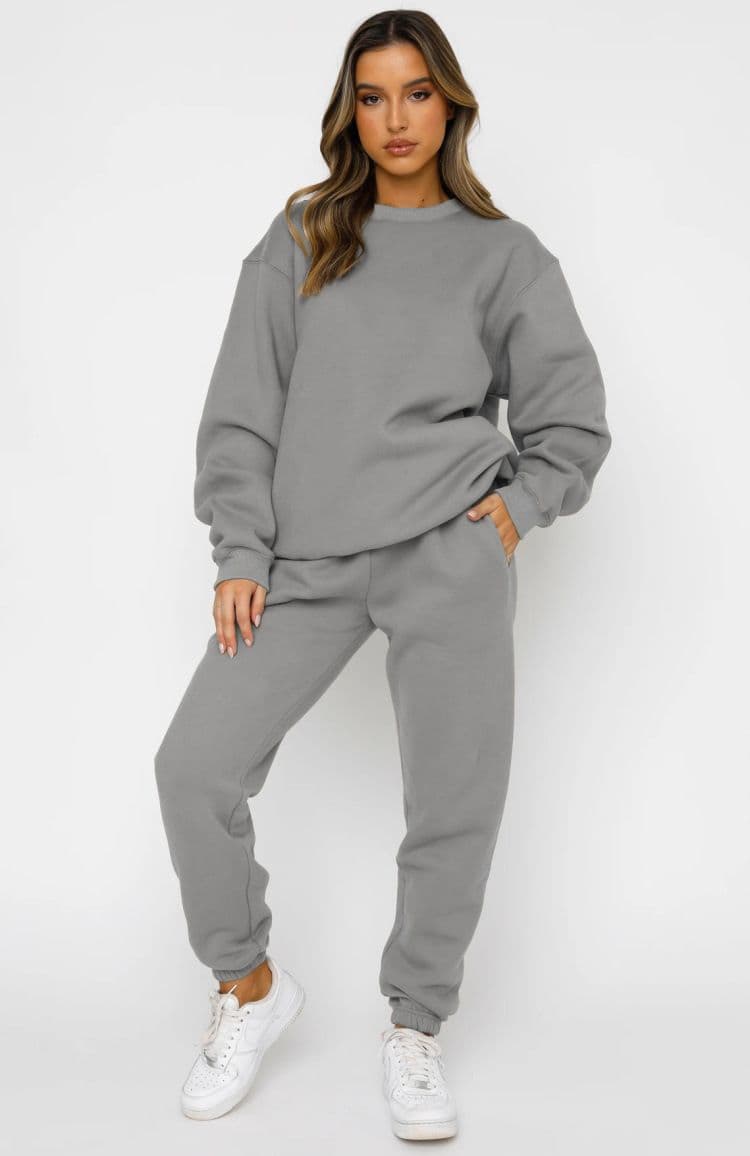 パンツセットアップ 裏起毛スウェット上下セットゆったりワイドパンツルームウェア