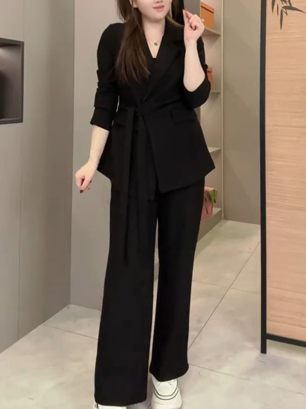 フォーマル 優美な結び目ジャケットパンツセット