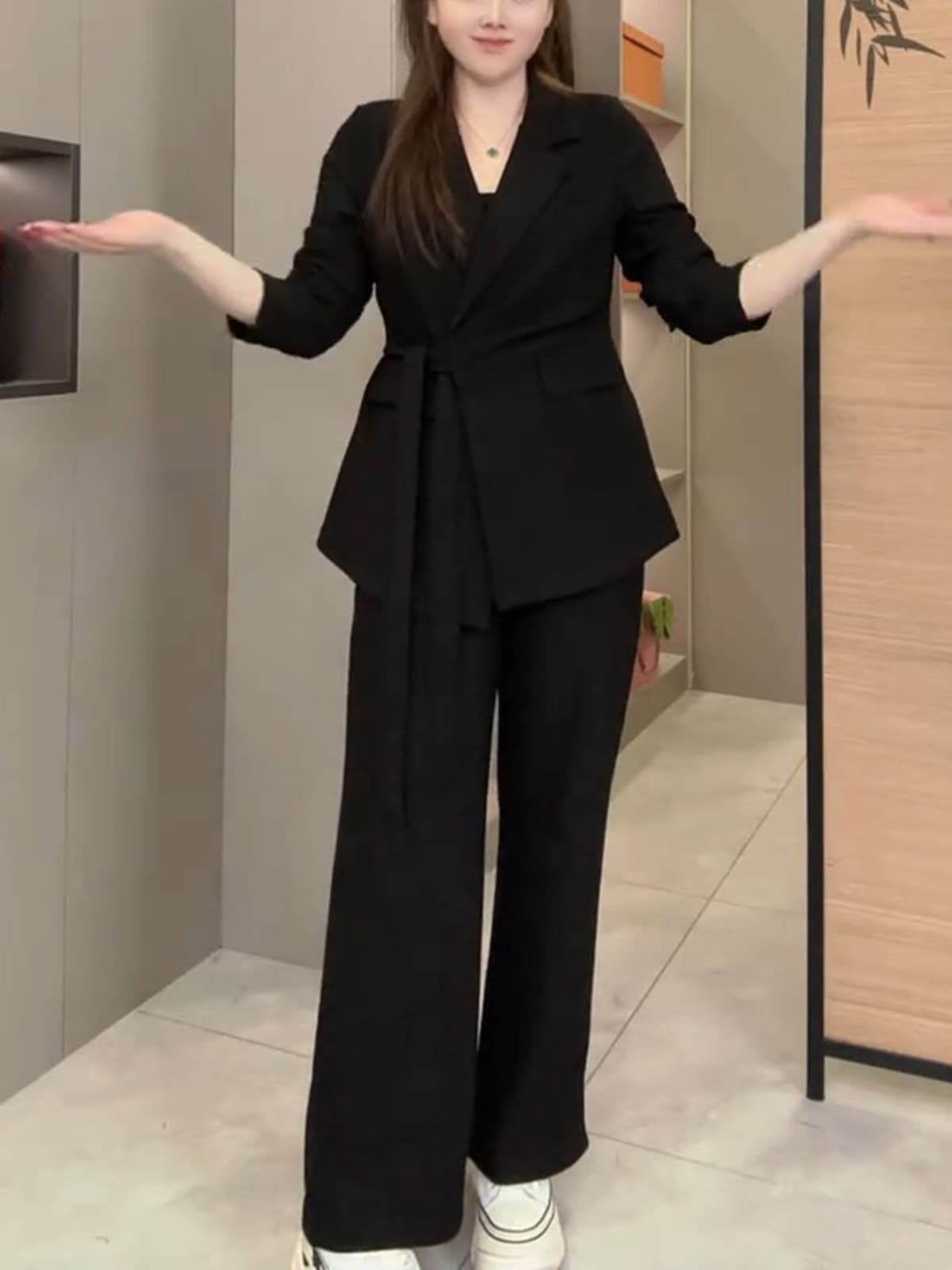 フォーマル 優美な結び目ジャケットパンツセット