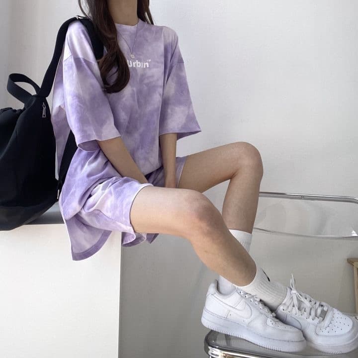 パンツセットアップ ムラ染め風ゆったりパンツセットアップ