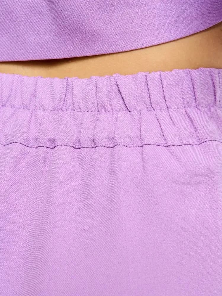 パンツセットアップ クロップドジャケットワイドパンツセット