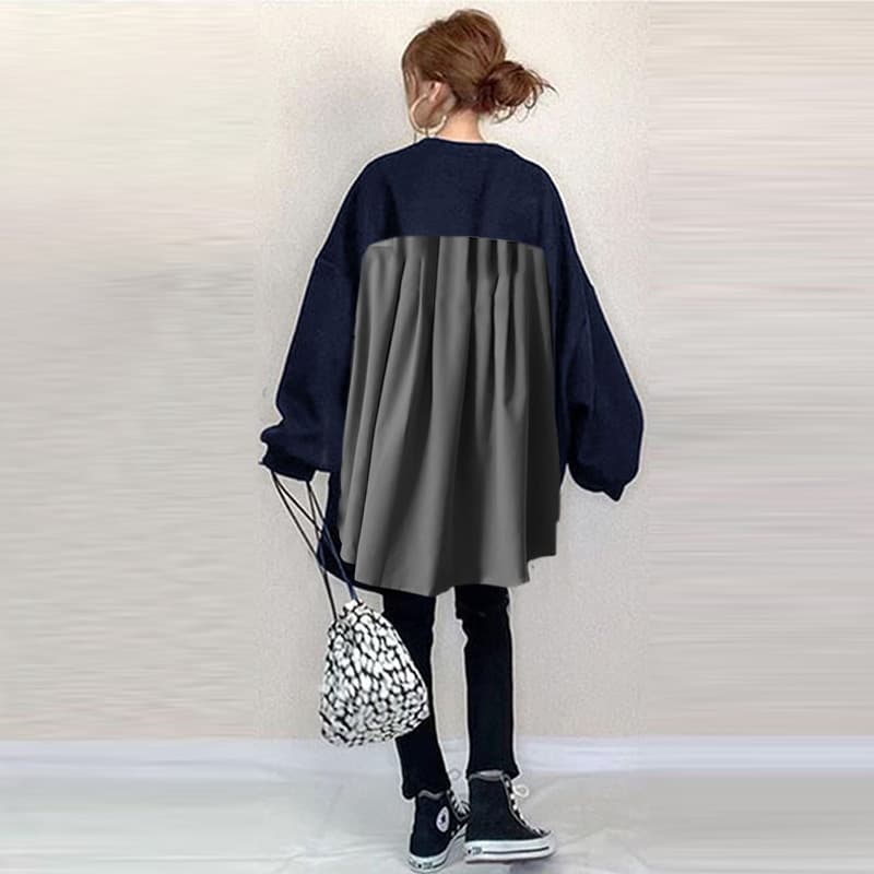 パンツセットアップ バックプリーツ切替ゆるトップスパンツセット