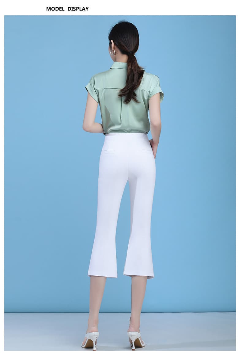パンツセットアップ レース裾ワイドクロップドパンツ
