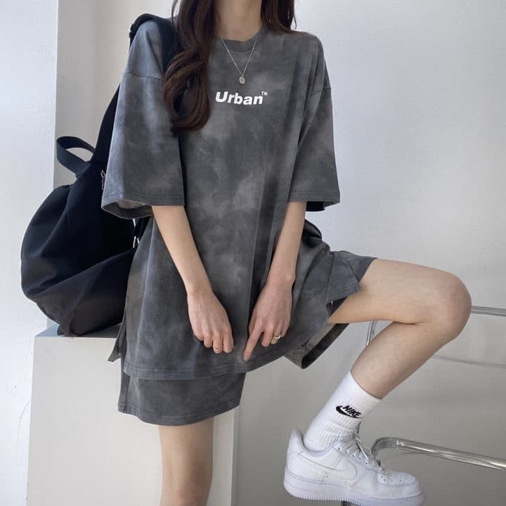 パンツセットアップ ムラ染め風ゆったりパンツセットアップ