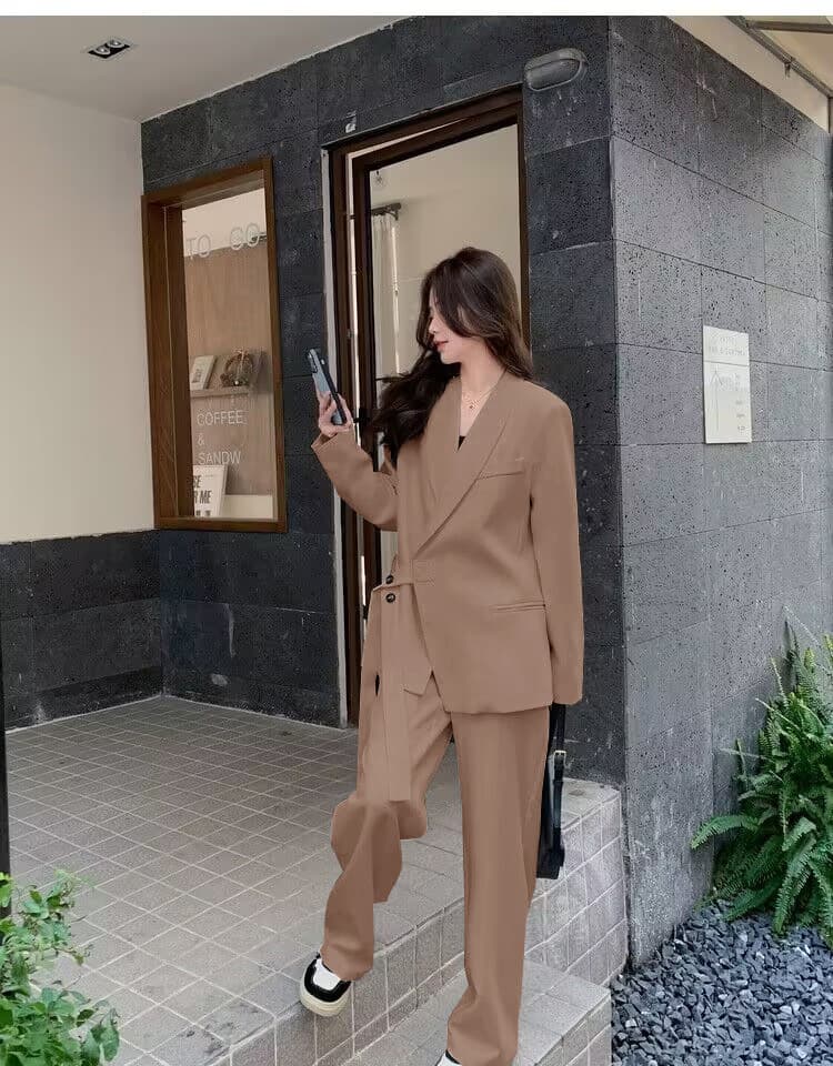 パンツセットアップ ラップデザイン ゆったりパンツセット