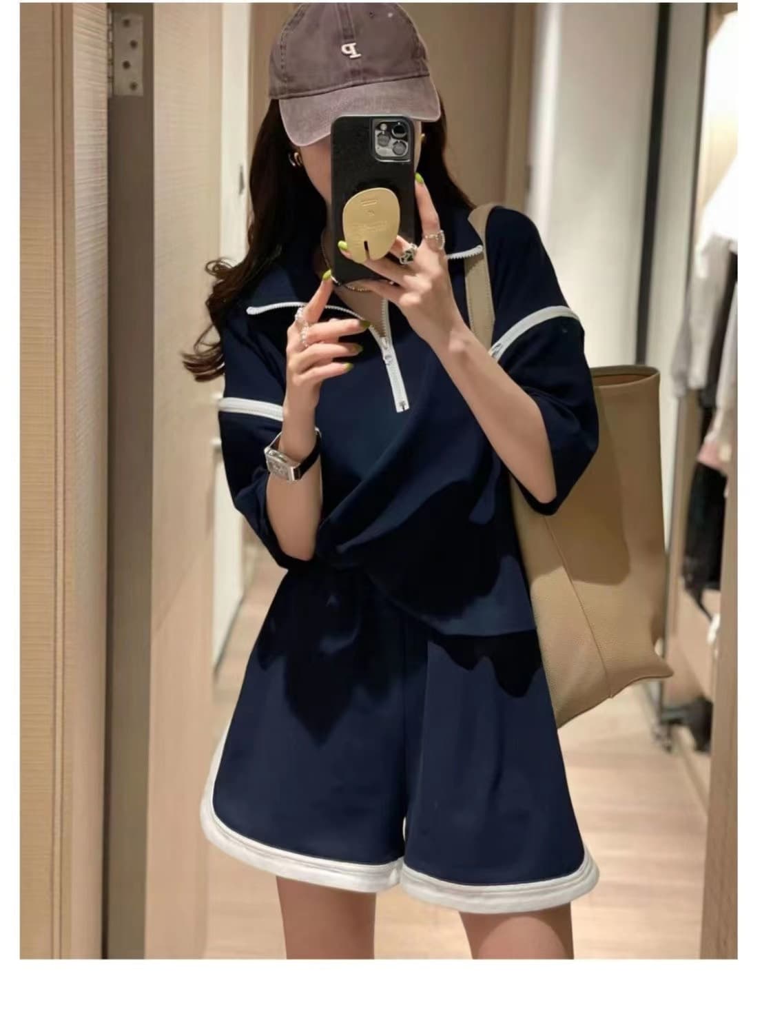 パンツセットアップ ハーフジップ スポーティーセット