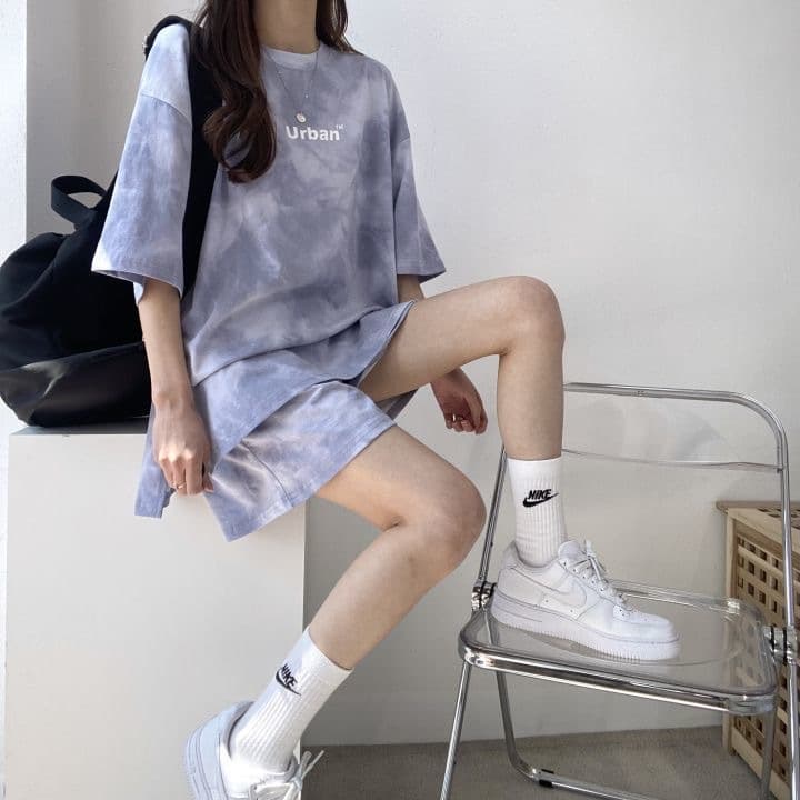 パンツセットアップ ムラ染め風ゆったりパンツセットアップ