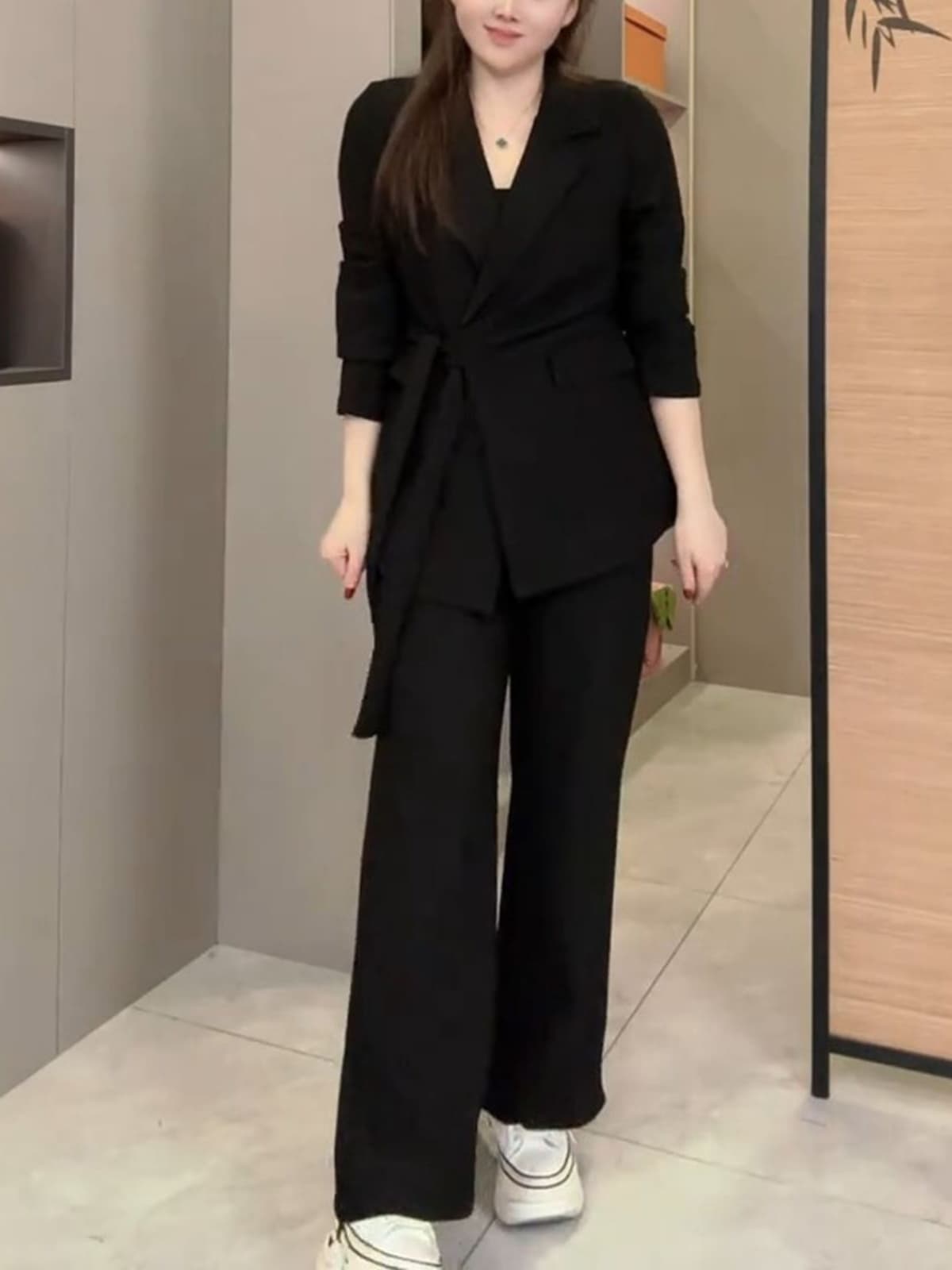 フォーマル 優美な結び目ジャケットパンツセット
