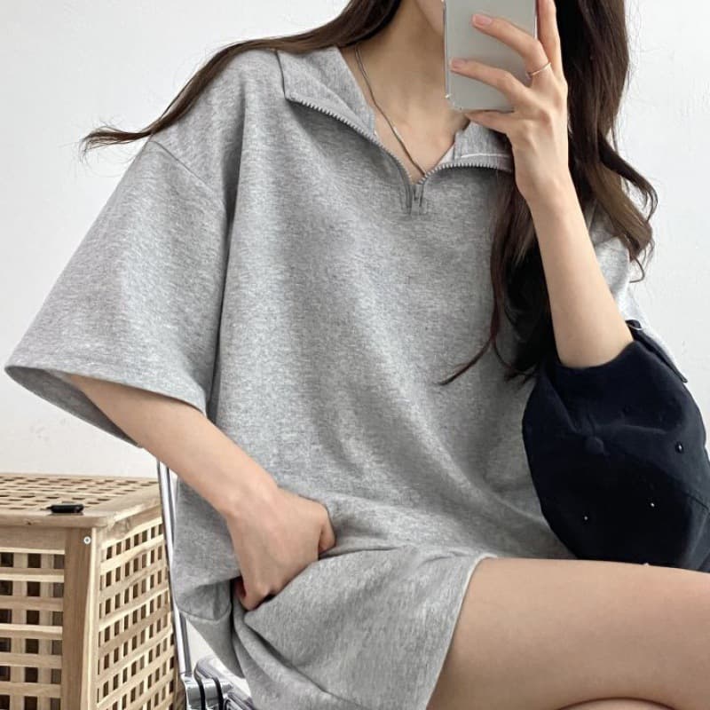 パンツセットアップ 半袖ジップアップトップス＆ショートパンツ上下セット