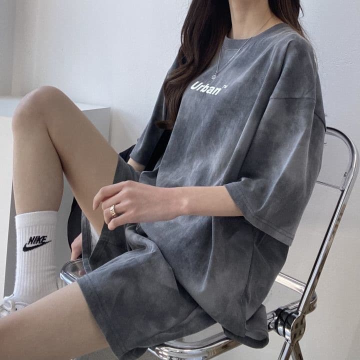 パンツセットアップ ムラ染め風ゆったりパンツセットアップ
