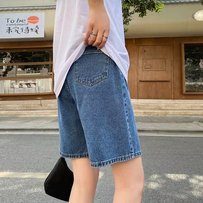 パンツセットアップ こなれ感デニムハーフパンツセットアップ