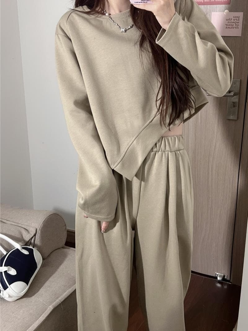 パンツセットアップ レディース ワイドパンツ セットアップ 上下セット スウェット トレーナー
