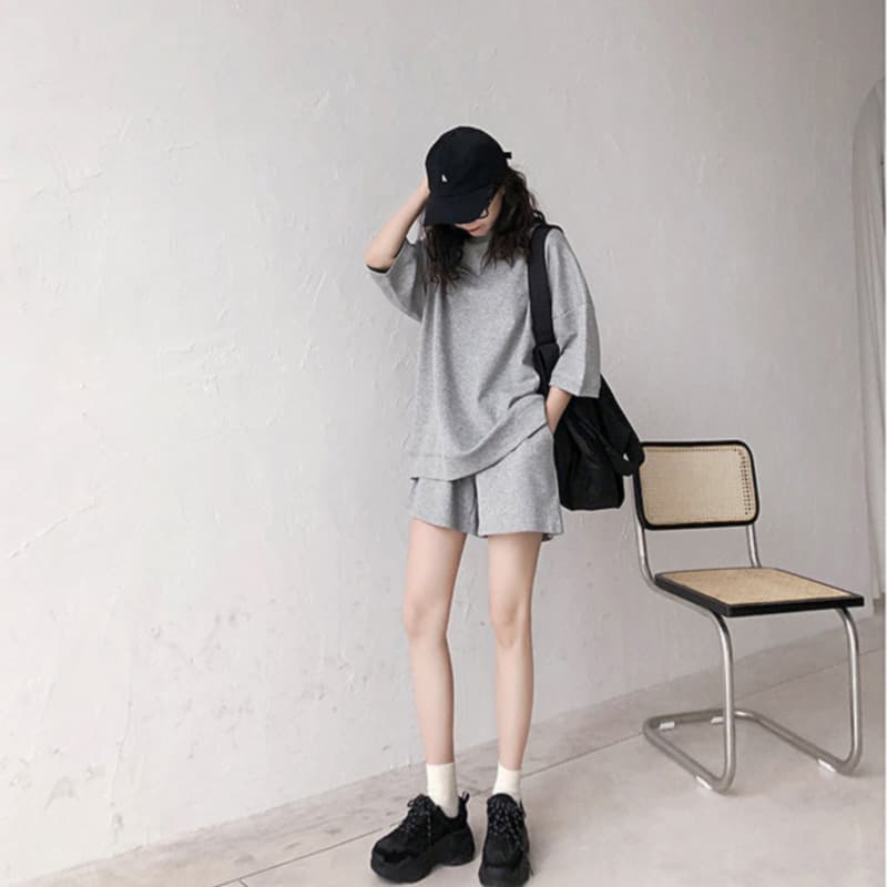 パンツセットアップ ゆったりくつろぎショートセット