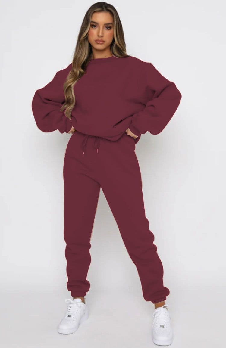 パンツセットアップ 裏起毛スウェット上下セットゆったりワイドパンツルームウェア