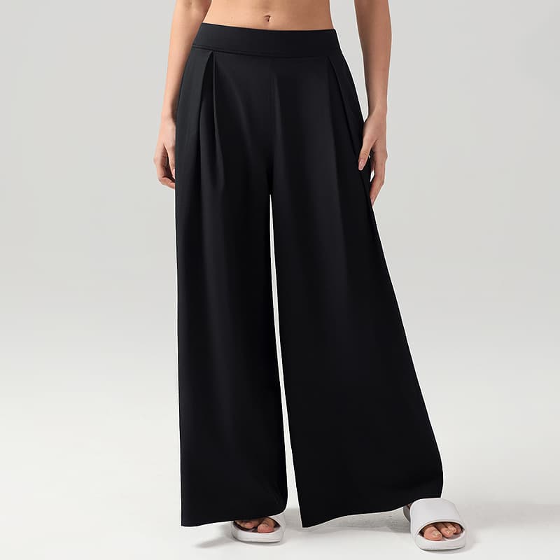 パンツセットアップ 上品タックワイドパンツ