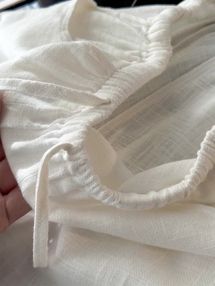 パンツセットアップ 麻混リネンワイドパンツセットアップ