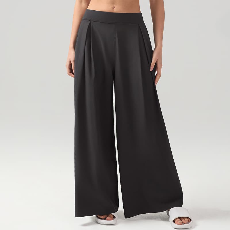 パンツセットアップ 上品タックワイドパンツ