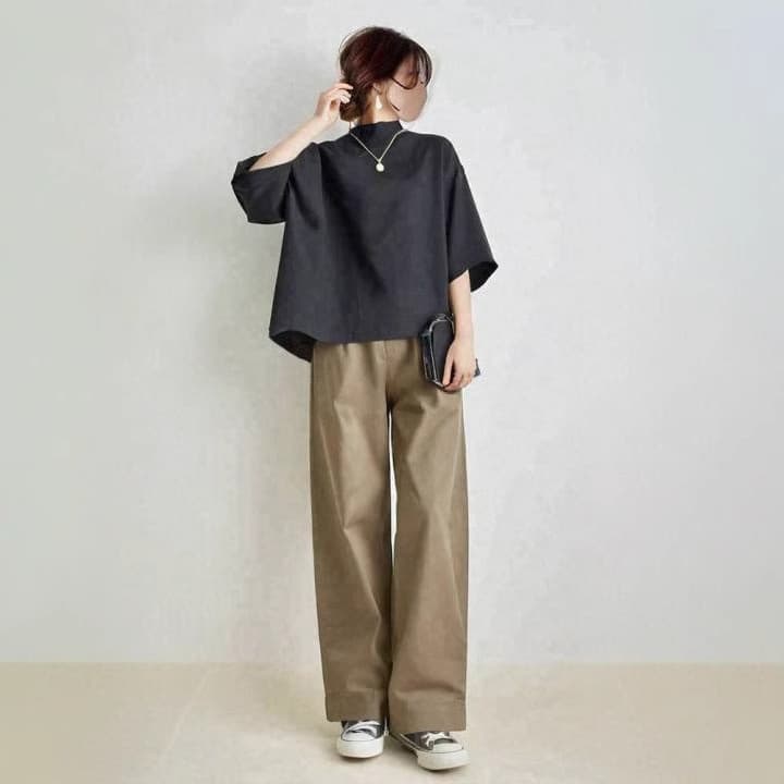パンツセットアップ ゆったりフレアトップスワイドパンツセット