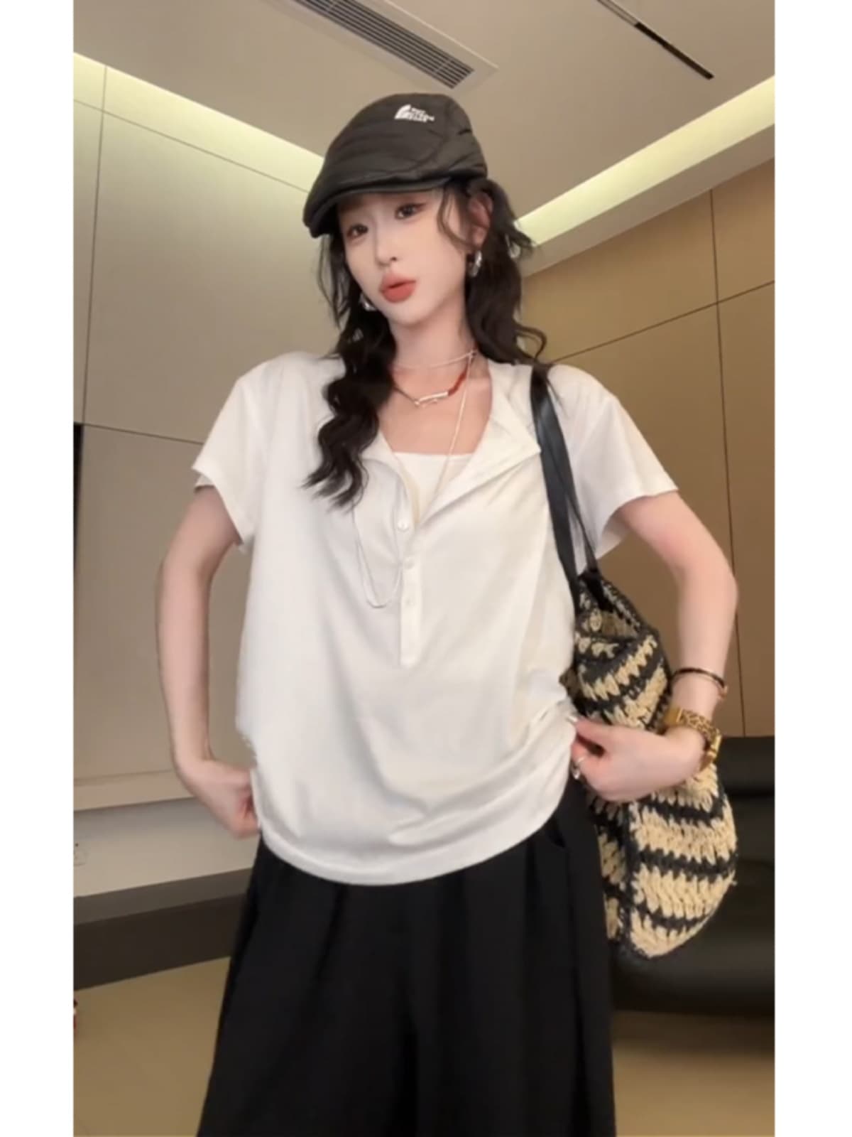 パンツセットアップ ワイド ゆったり半袖シルエット
