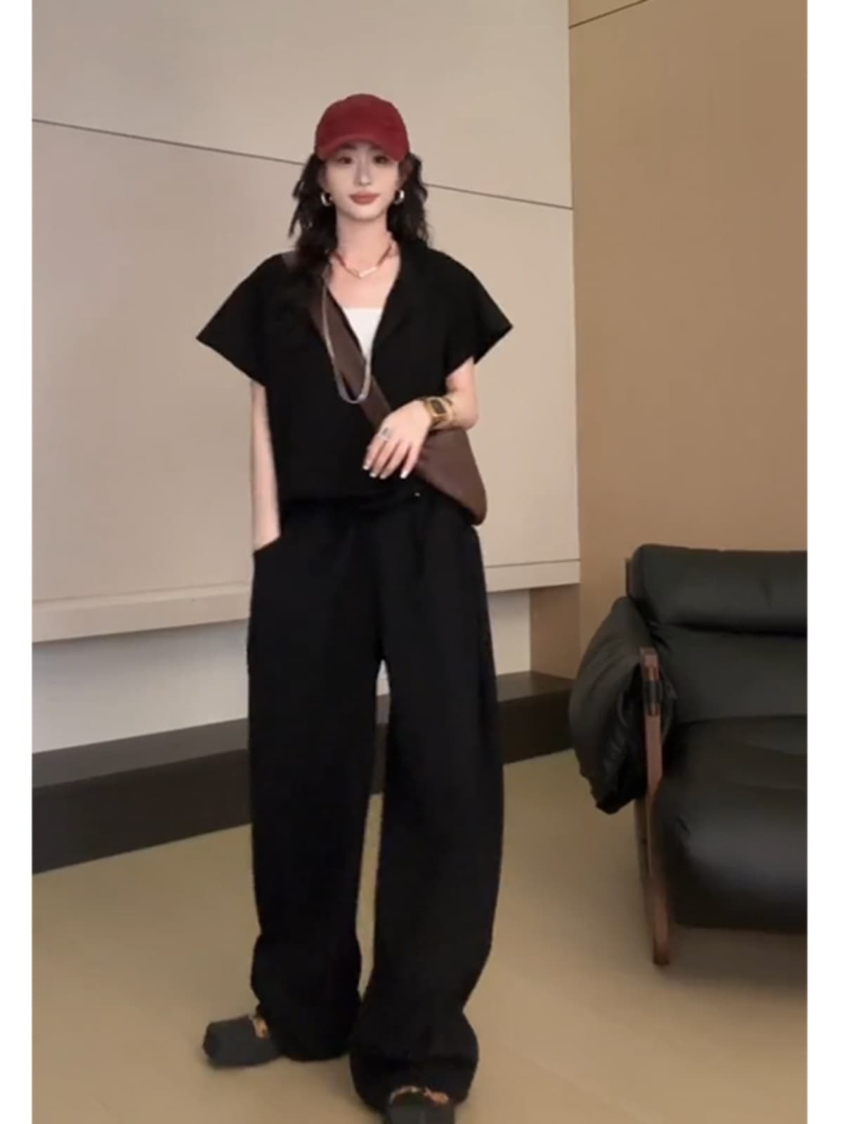 パンツセットアップ ワイド ゆったり半袖シルエット