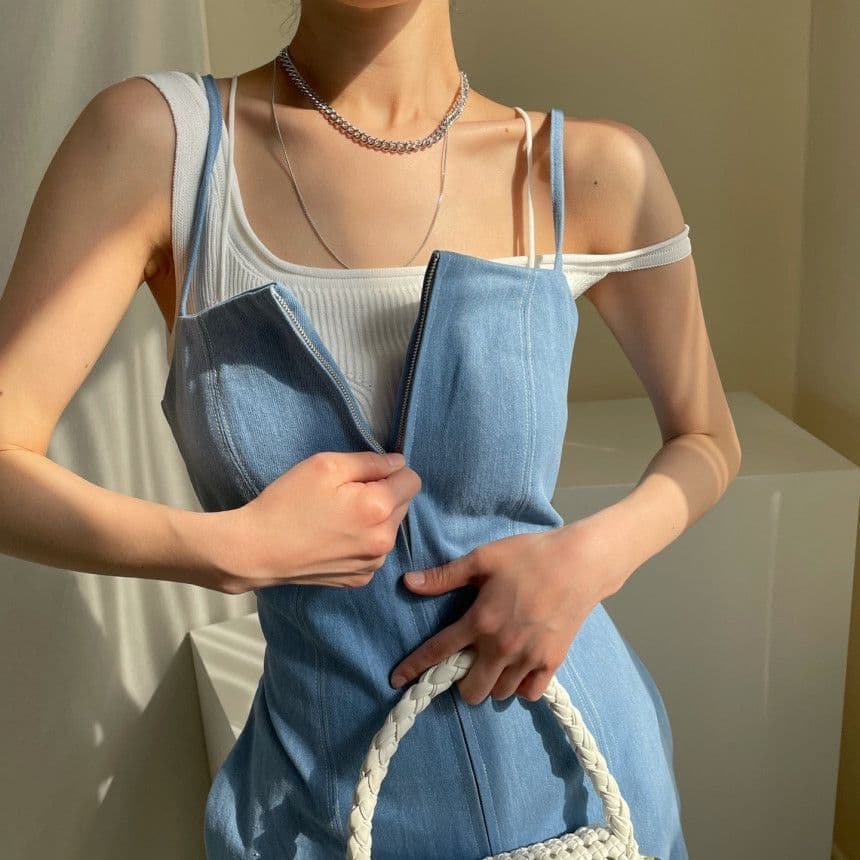 配色ステッチキャミソールワイドパンツセットアップ