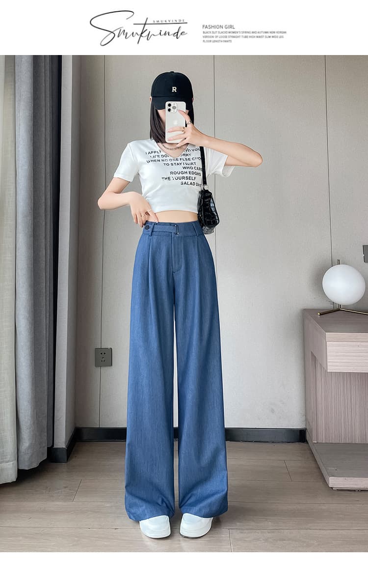 パンツセットアップ 洗練タックフレアワイドパンツ