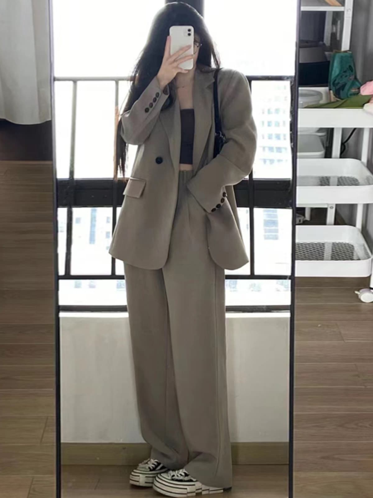 パンツセットアップ ゆったりシルエット テーラードセット