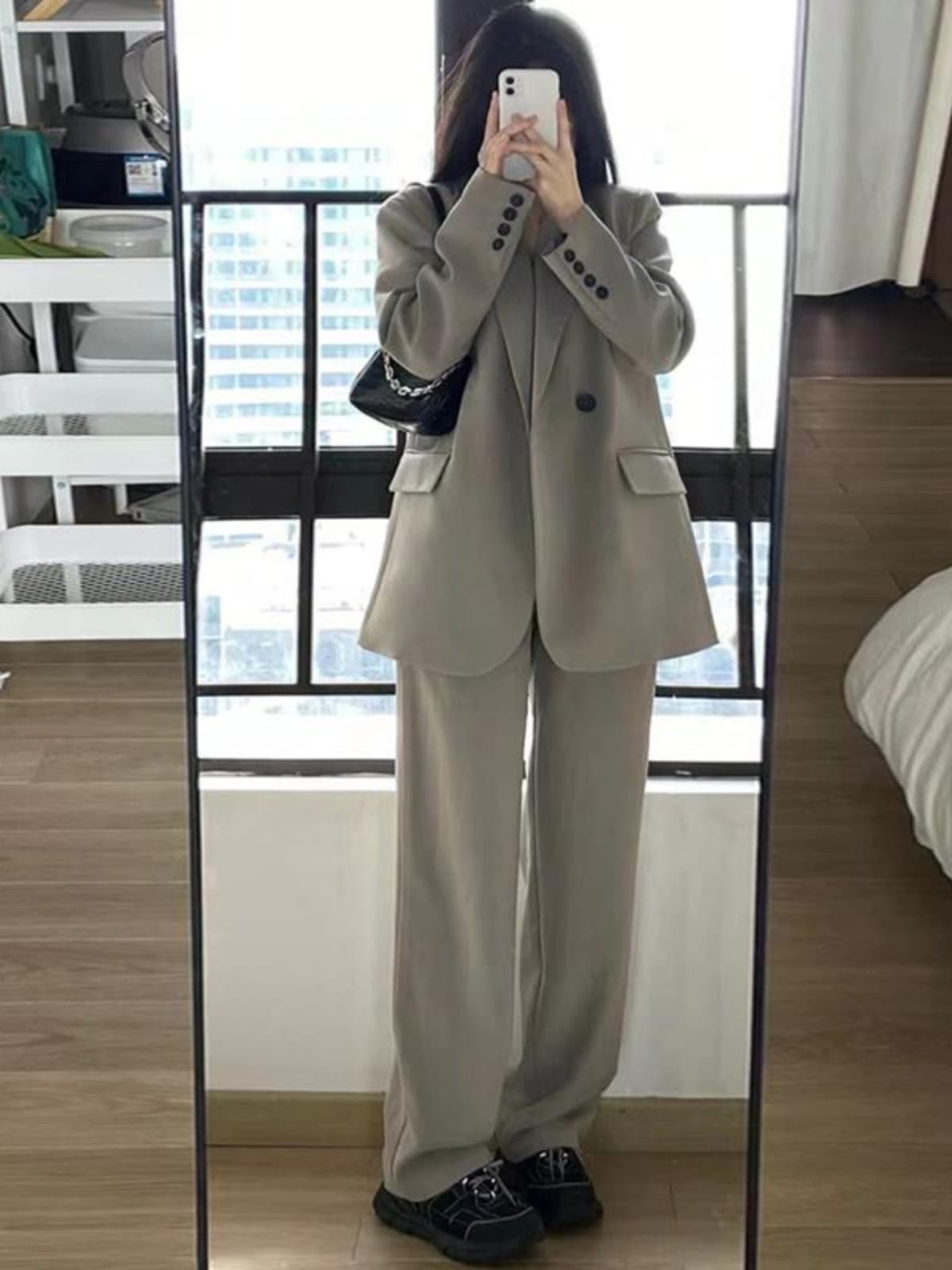 パンツセットアップ ゆったりシルエット テーラードセット