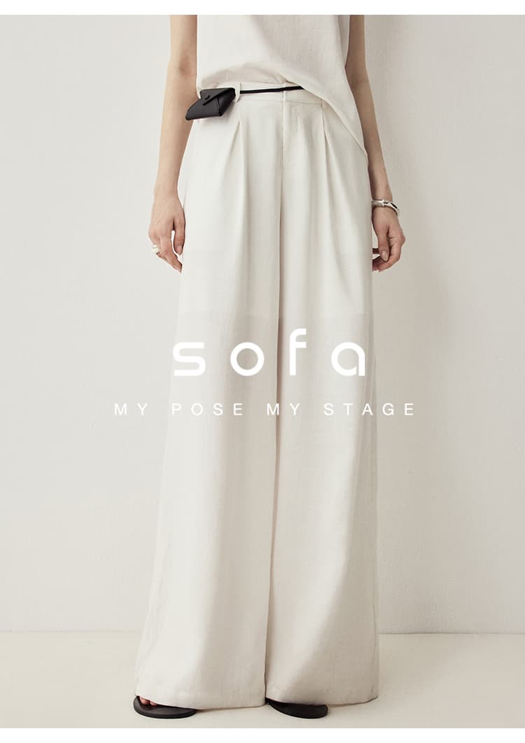 パンツセットアップ スキッパー襟ノースリーブワイドパンツ