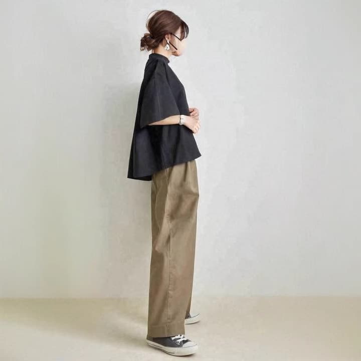 パンツセットアップ ゆったりフレアトップスワイドパンツセット
