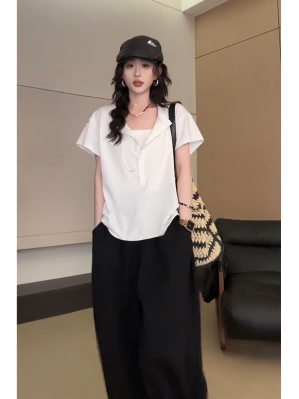 パンツセットアップ ワイド ゆったり半袖シルエット