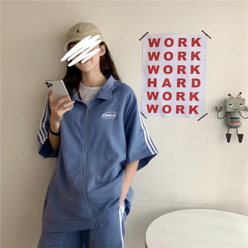 パンツセットアップ ラインサイドジップアップセットアップ